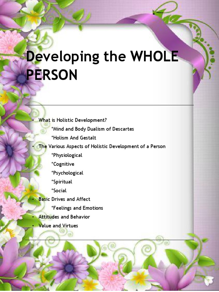 Holistic Development Guide | PDF | Holism | Emotions