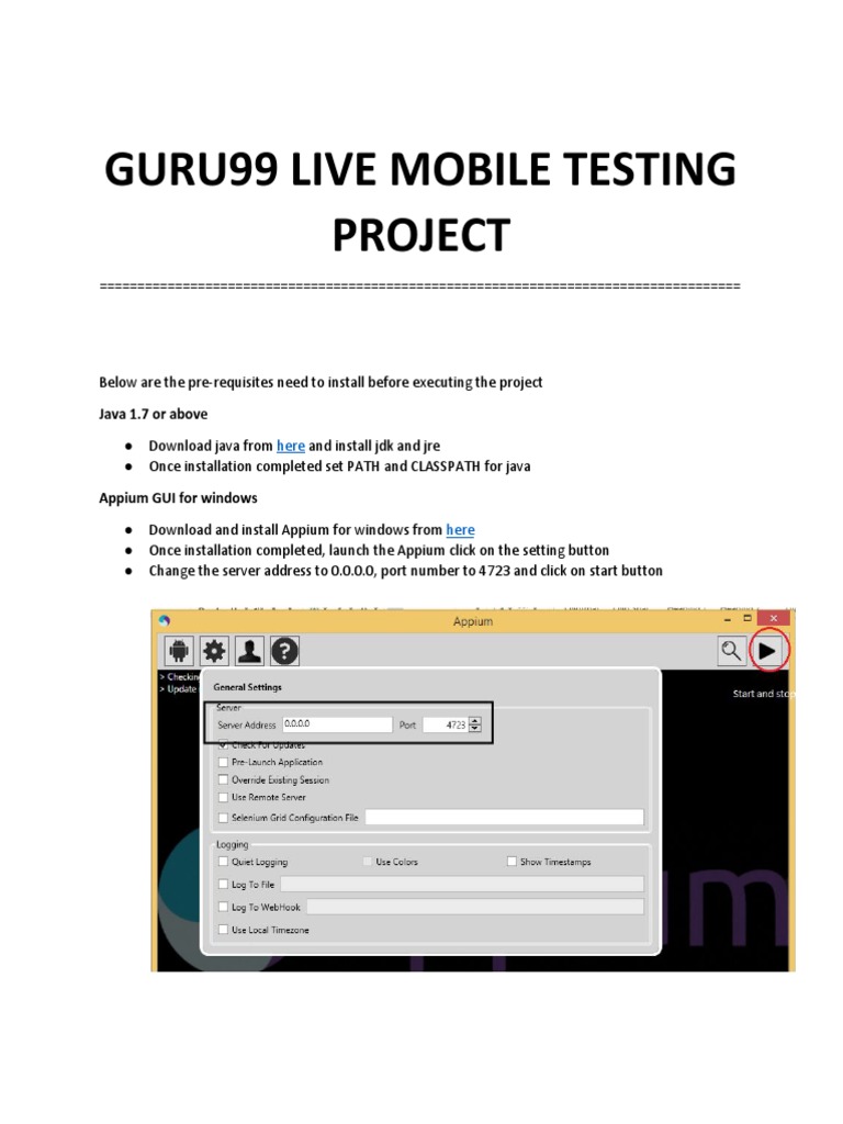 Guru99 Manual Testing Live Project