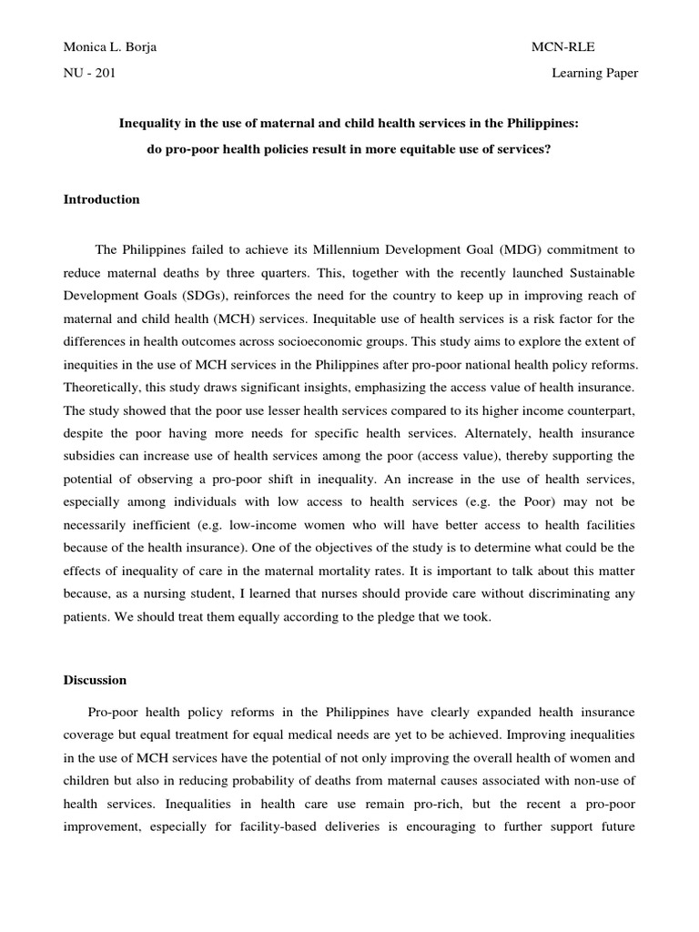 Maternal Health Inequality in the Philippines | PDF | Maternal Death ...