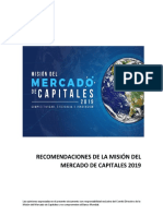 Mision de Las Recomendaciones de Mercado de Capitales