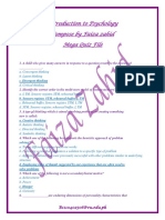 Introduction To Psychology Compose by Faiza Zahid Mega Quiz File
