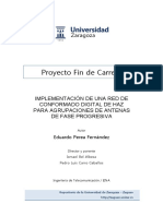 Implementación de una red de conformado digital de haz para agrupaciones de antenas de fase progresiva