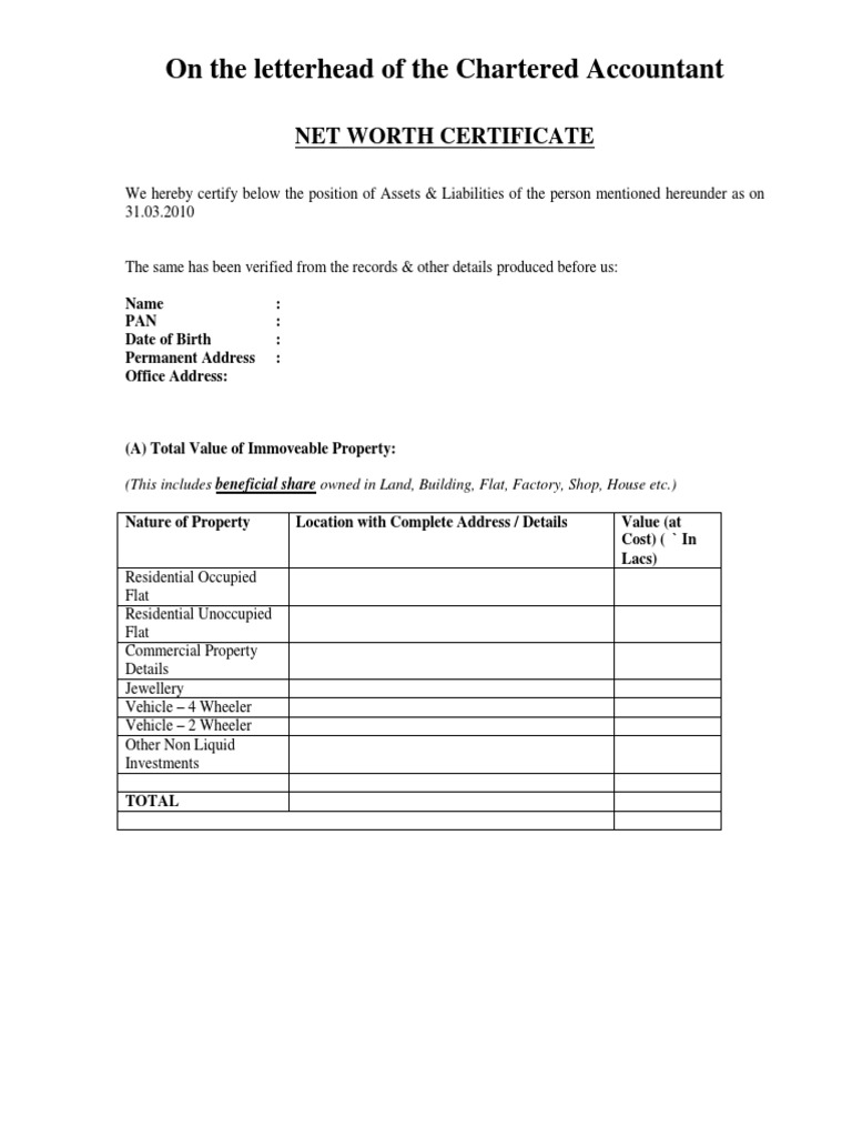 Chartered Accountant Form 