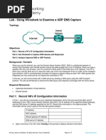 4.6.2.7 Lab - Using Wireshark to Examine a UDP DNS Capture.docx