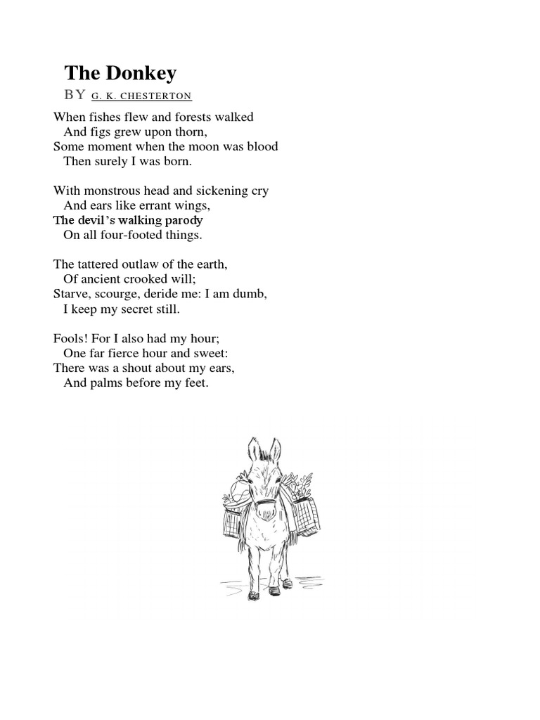 The Donkey (A Poem)  PDF