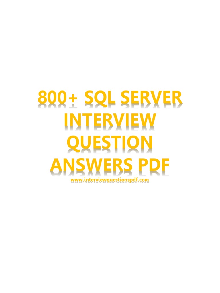 800+ SQL Server Interview Question Answers PDF Free by Vikas Ahlawat ...