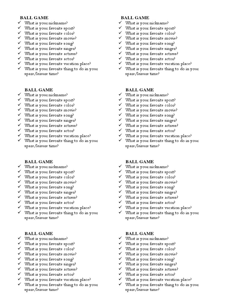Ball Game | PDF | Leisure