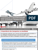 Vantagens e desvantagens dos principais tipos de transporte