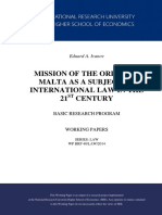 Mission of The Order of Malta As Subject of Int Law