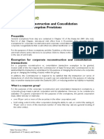 Corporate Reconstruction and Consolidation Exemption Provisions Guideline