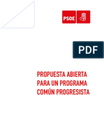 Propuesta Abierta Para Un Programa Común Progresista. PSOE