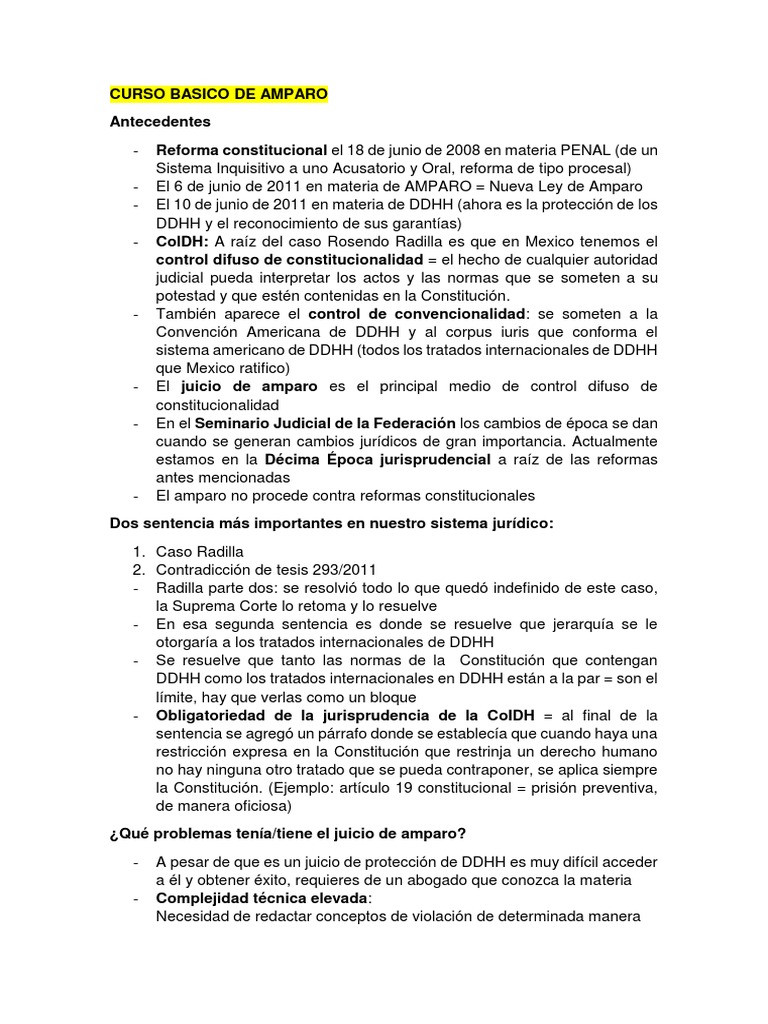 Curso Básico de Amparo y Derechos Humanos | PDF | Caso de ley ...