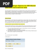 Number Range Objects For MM Master Data and Transnational Data