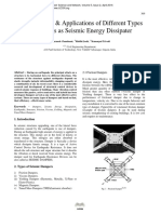 Characteristics and Applications of Different Types of Dampers As Seismic Energy Dissipater