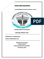 Lokpal and Lokayukta: Submitted For The Partial Fulfilment of The B.A.LLB (Hons.) - Course