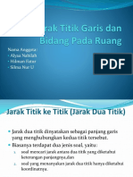 Jarak Titik Garis Dan Bidang Pada Ruang