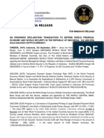 2019-09-03 - Un Swissindo Declaration Transaction To Defend World Financial Economy and World Security in The Republic of Indonesia Via Uns-Dra Gold Backed Cryptocurrency