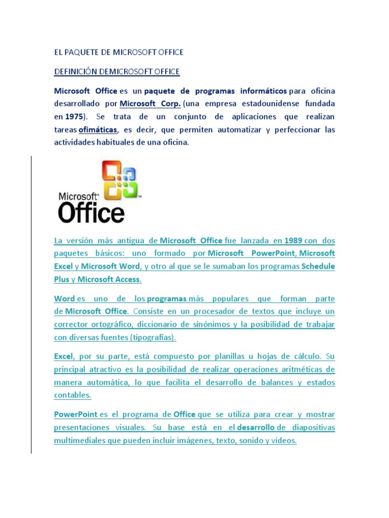 El Paquete de Microsoft Office | PDF | Microsoft Office | Microsoft