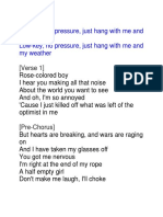 Rose Colored Boy Lyrics