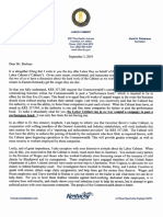 Labor Cabinet Response Letter