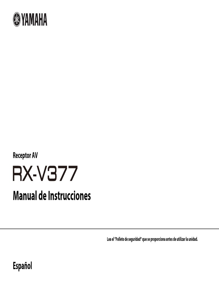 Yamaha Rx V377 Manual