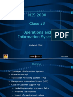 MIS 2000 Class 10 Operations and Information Systems: Updated 2018