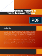 Socio-Pragmatic Problems in Foreign Language Teaching