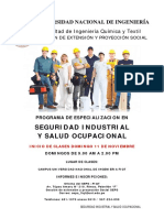 Seguridad Industrial Y Salud Ocupacional: Universidad Nacional de Ingeniería