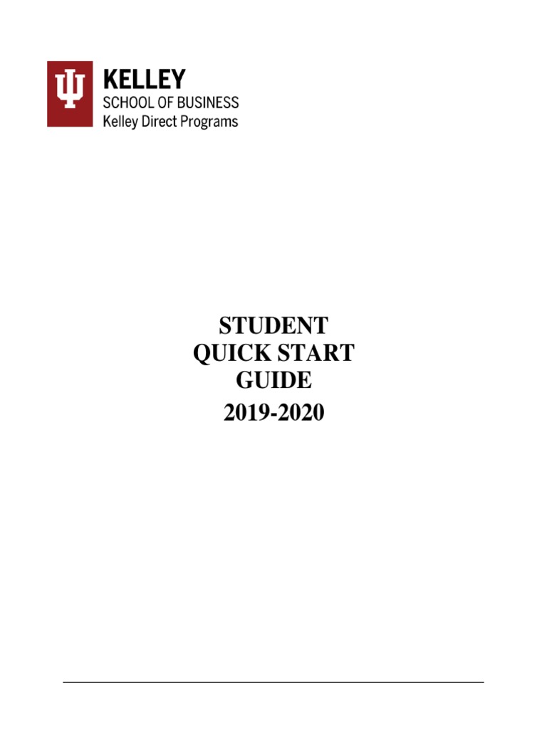 Kelley Direct Student Quick Start Guide | PDF | Master Of Business ...