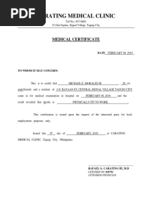 Medical Certificate