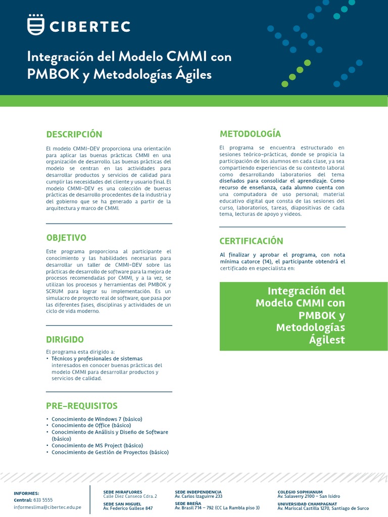 CMMI y PMBOK en Desarrollo Ágil | PDF | Ingeniería de Sistemas | Software