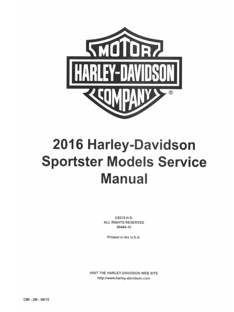 2016 HARLEY-DAVIDSON SPORTSTER サービスマニュアル New Harley 2016 Sportster Models Service Manual 99484-16A | eBay