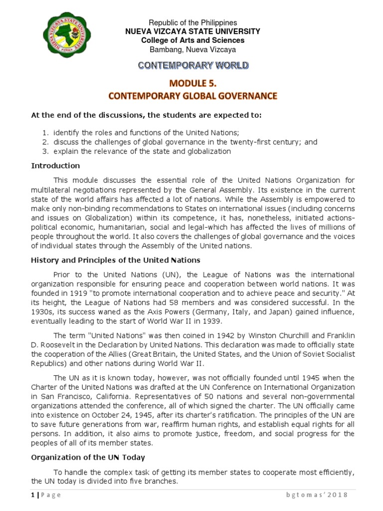 Global Governance and UN Challenges | PDF | United Nations ...