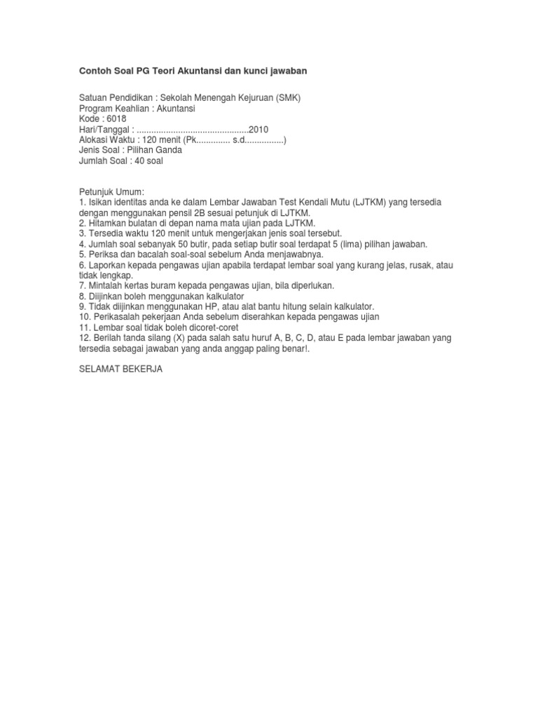 Latihan Soal Akuntansi Docx