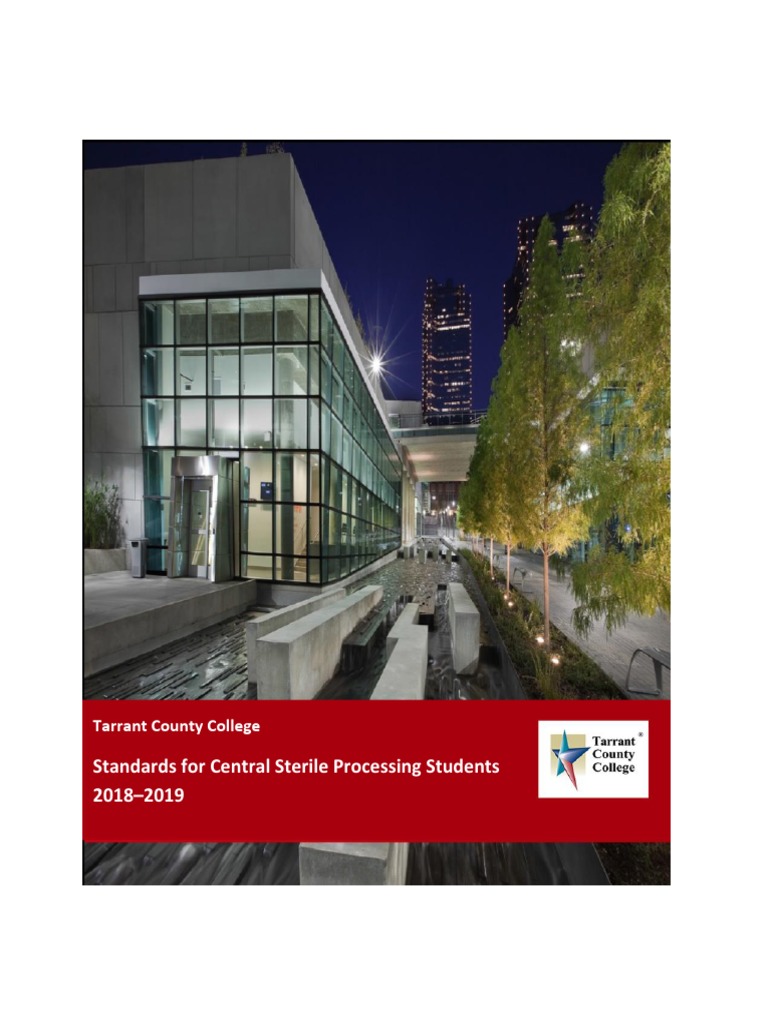 Standards For Central Sterile Processing Students 20182019 Tarrant