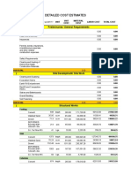 Detailed Cost Estimates: Preliminaries/ General Requirements