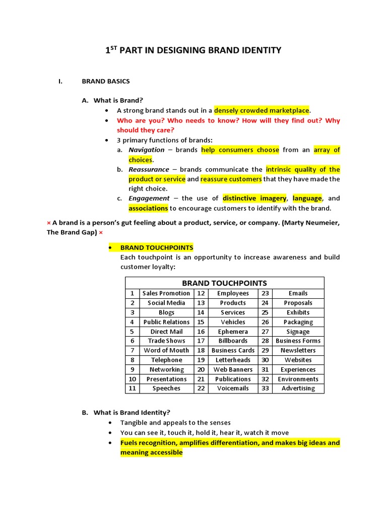 Brand Basics - Designing Brand Identity | PDF | Brand | Strategic ...