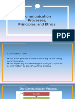 Communication Processes, Principles, and Ethics