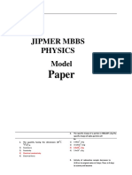JIPMER MBBS Model Question Paper PDF Physics