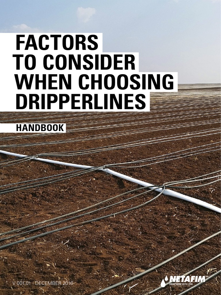 Factors To Consider When Choosing Dripperlines Manual NETAFIM | PDF ...