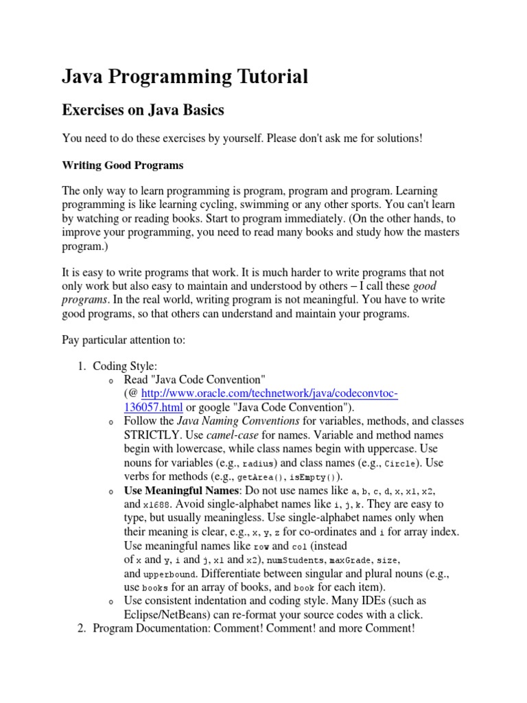 Java Programming Tutorial | PDF | Command Line Interface | Array Data ...