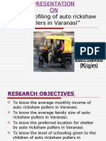 Social Profiling of Auto Rickshaw Pullers in Varanasi"