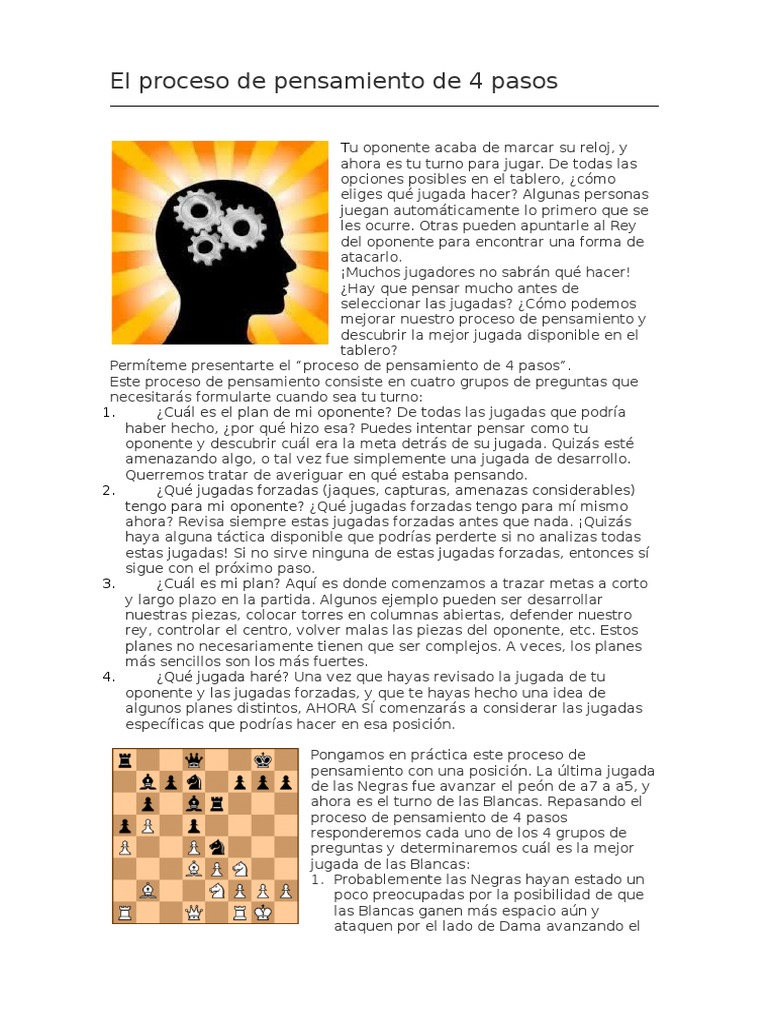 Proceso de Pensamiento en Ajedrez | PDF | Juegos tradicionales | Juegos ...