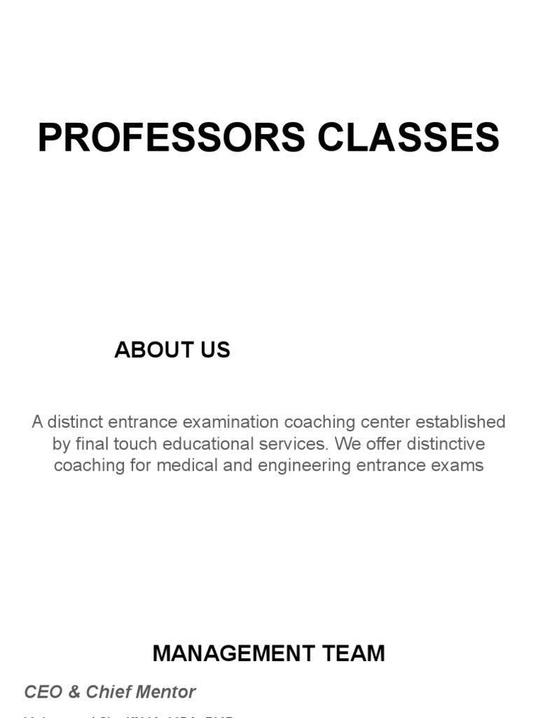 Professors Classes | PDF | Career & Growth