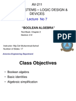 Lecture 07 Av 211 - Boolean Algebra 1