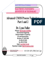 Advanced CMOS Process Technology Part 1 and 2 Dr. Lynn Fuller