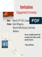 Invitation to Priya and Tarun's Engagement Ceremony