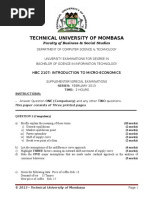 Introduction To Micro-Economics HBC 2107