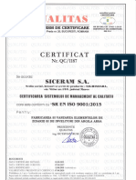SICERAM Certificarea Sistemului de Management a Calitatii