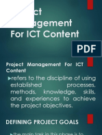 Project Management For ICT Content